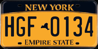 NY license plate HGF0134