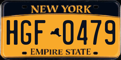 NY license plate HGF0479