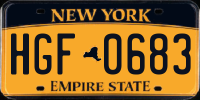 NY license plate HGF0683