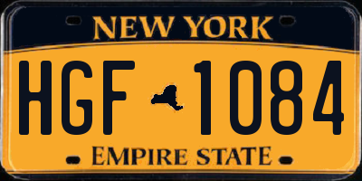 NY license plate HGF1084