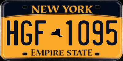 NY license plate HGF1095