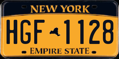 NY license plate HGF1128