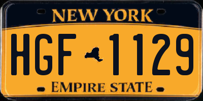 NY license plate HGF1129