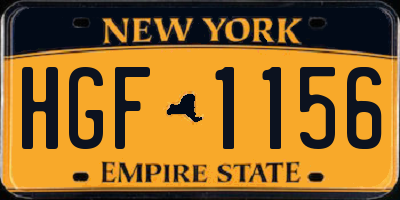 NY license plate HGF1156