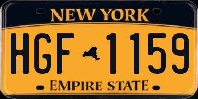 NY license plate HGF1159