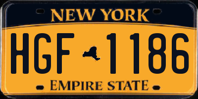 NY license plate HGF1186