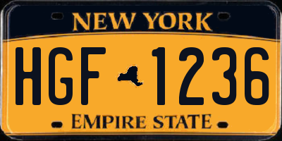 NY license plate HGF1236