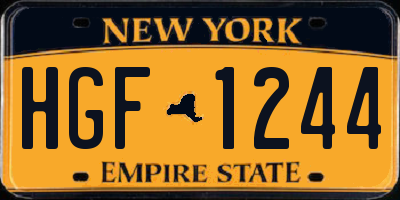 NY license plate HGF1244