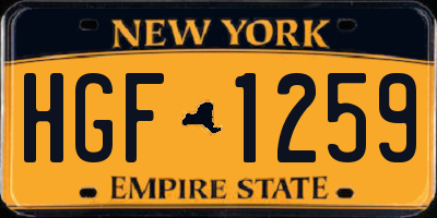 NY license plate HGF1259