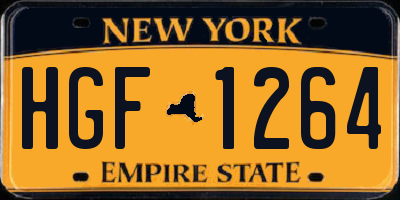 NY license plate HGF1264