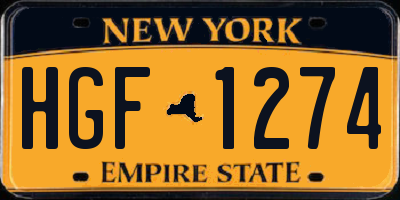 NY license plate HGF1274