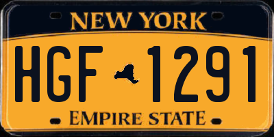 NY license plate HGF1291