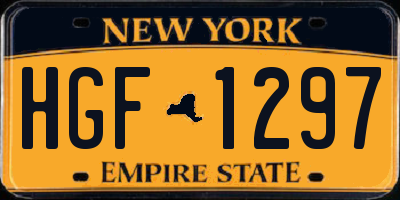 NY license plate HGF1297