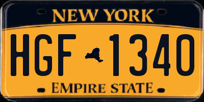 NY license plate HGF1340