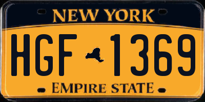 NY license plate HGF1369
