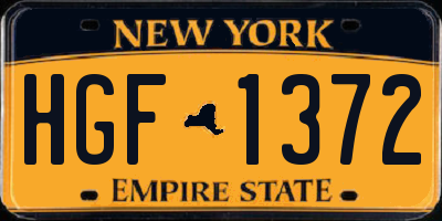 NY license plate HGF1372