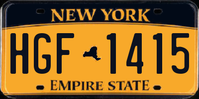 NY license plate HGF1415