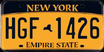 NY license plate HGF1426