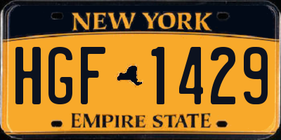 NY license plate HGF1429