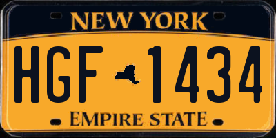 NY license plate HGF1434