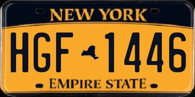 NY license plate HGF1446