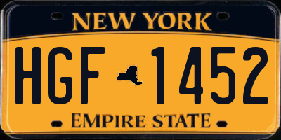 NY license plate HGF1452