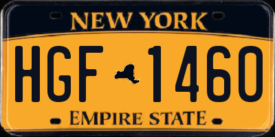 NY license plate HGF1460