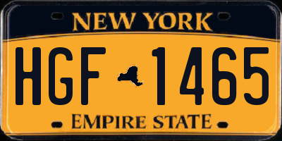 NY license plate HGF1465