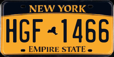 NY license plate HGF1466