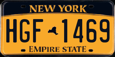 NY license plate HGF1469