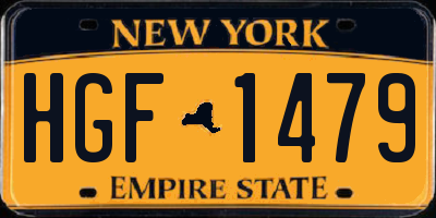 NY license plate HGF1479