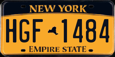 NY license plate HGF1484