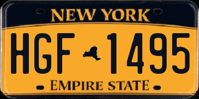 NY license plate HGF1495