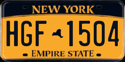 NY license plate HGF1504