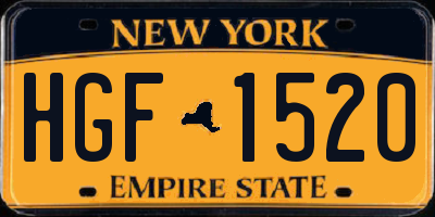 NY license plate HGF1520