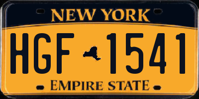 NY license plate HGF1541