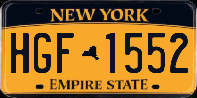 NY license plate HGF1552