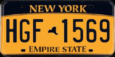 NY license plate HGF1569