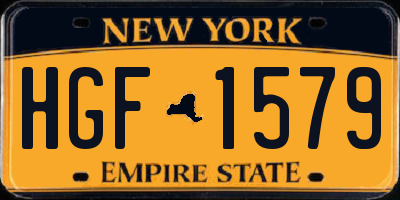 NY license plate HGF1579