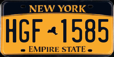 NY license plate HGF1585