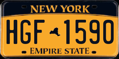 NY license plate HGF1590