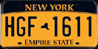 NY license plate HGF1611