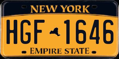NY license plate HGF1646