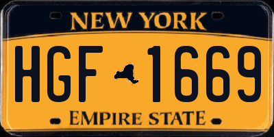 NY license plate HGF1669