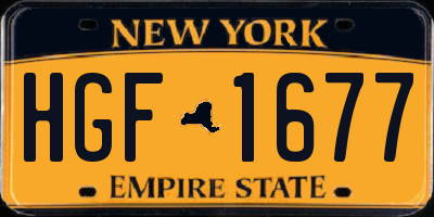 NY license plate HGF1677