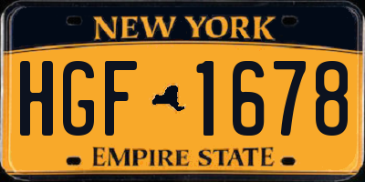 NY license plate HGF1678