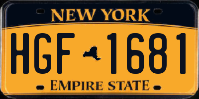 NY license plate HGF1681