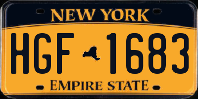 NY license plate HGF1683