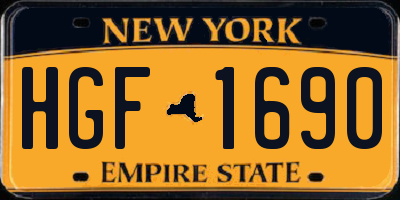 NY license plate HGF1690