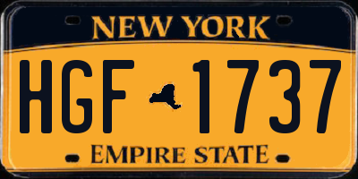 NY license plate HGF1737